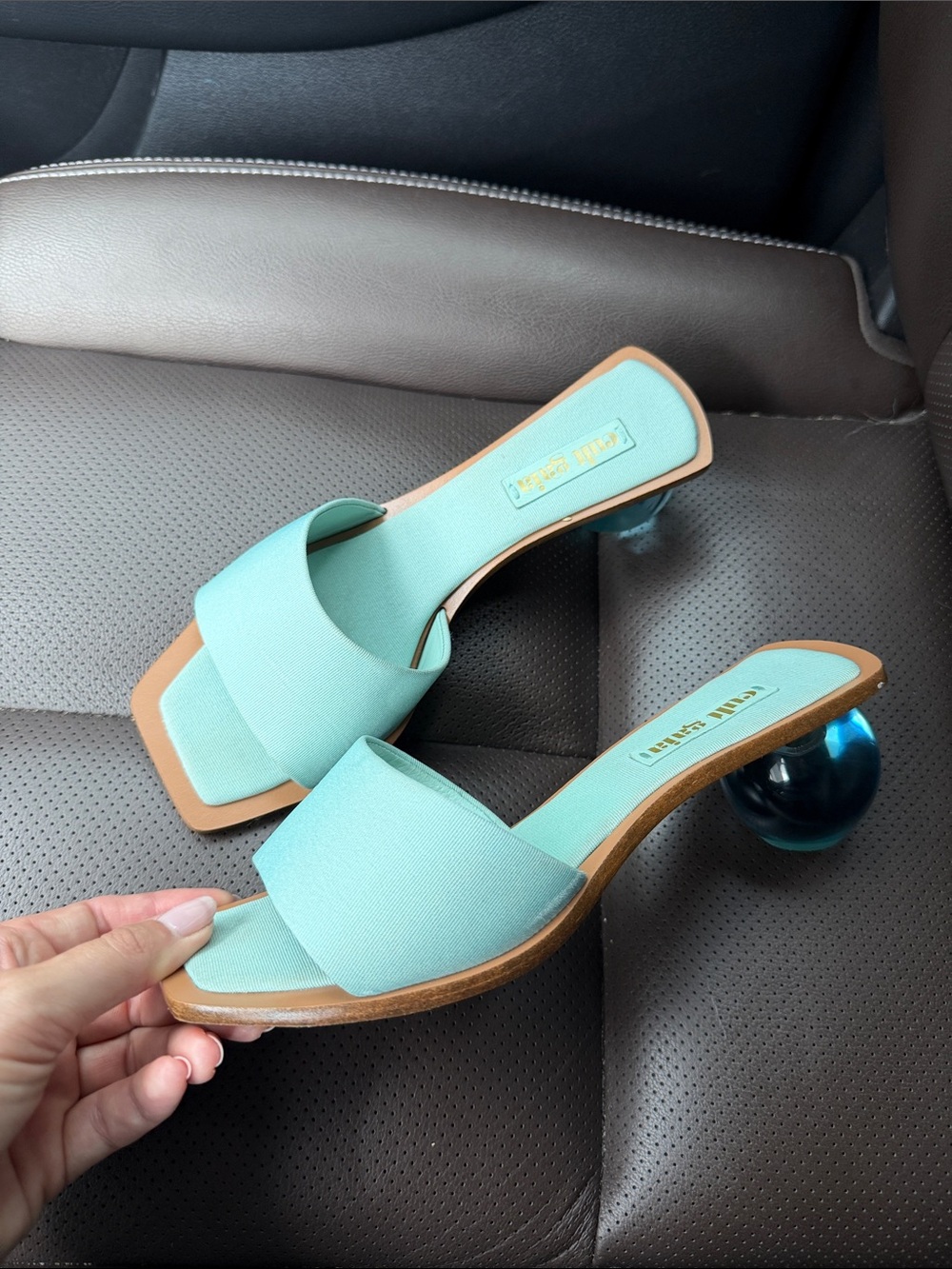 Cult Gaia Sky Turquoise Tao Faille Heeled Sandal